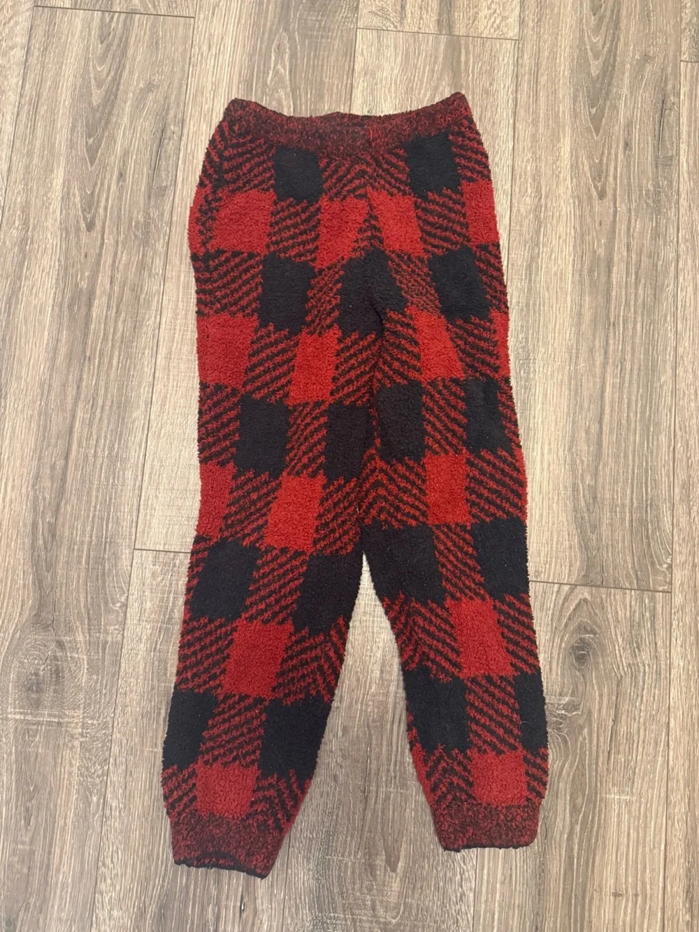 SKIMS Red and Black Buffalo Plaid Kids Pajama Bottoms